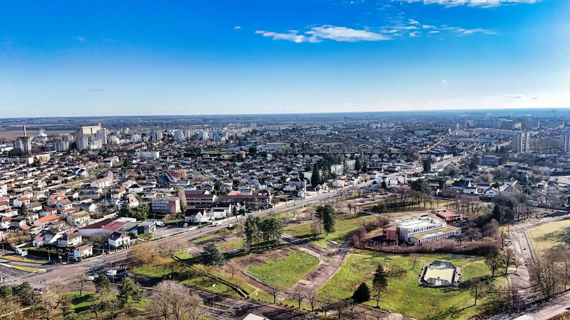 Vue aérienne drone Chalon-sur-Saône — panorama Saône-et-Loire