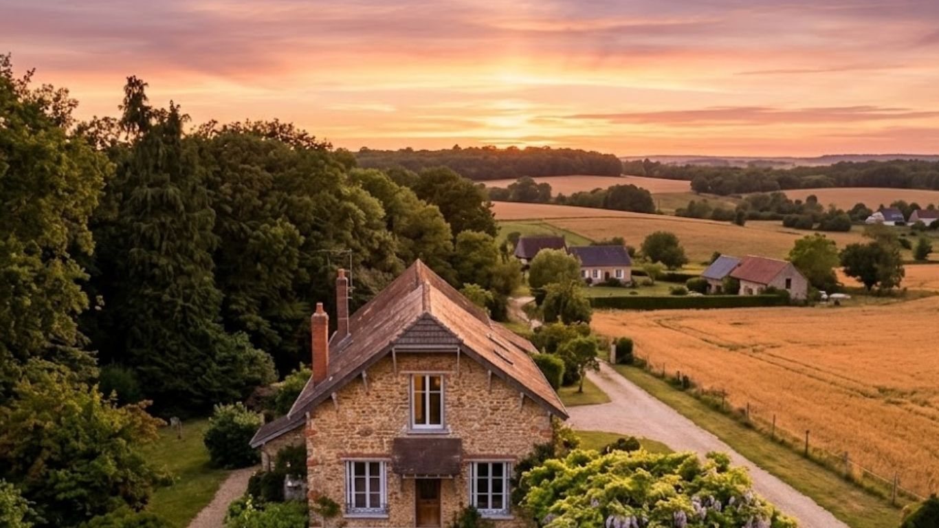 Vue aérienne route vignes Bourgogne